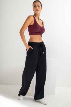 The Softest Off Duty Wide Leg Jogger - Black