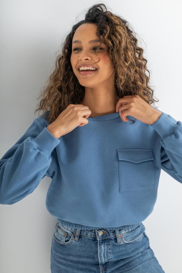 The Softest Off Duty Relaxed Pocket Sweatshirt 