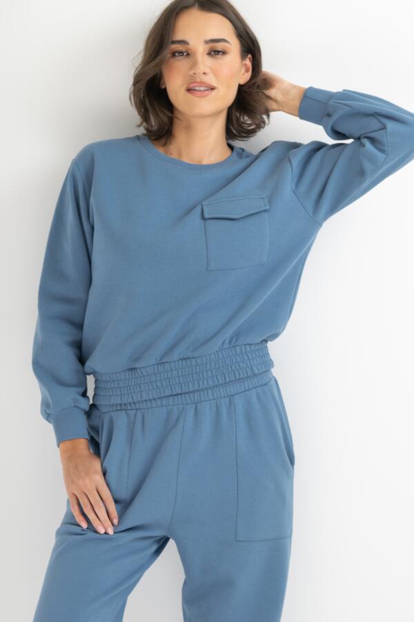 The Softest Off Duty Relaxed Pocket Sweatshirt 