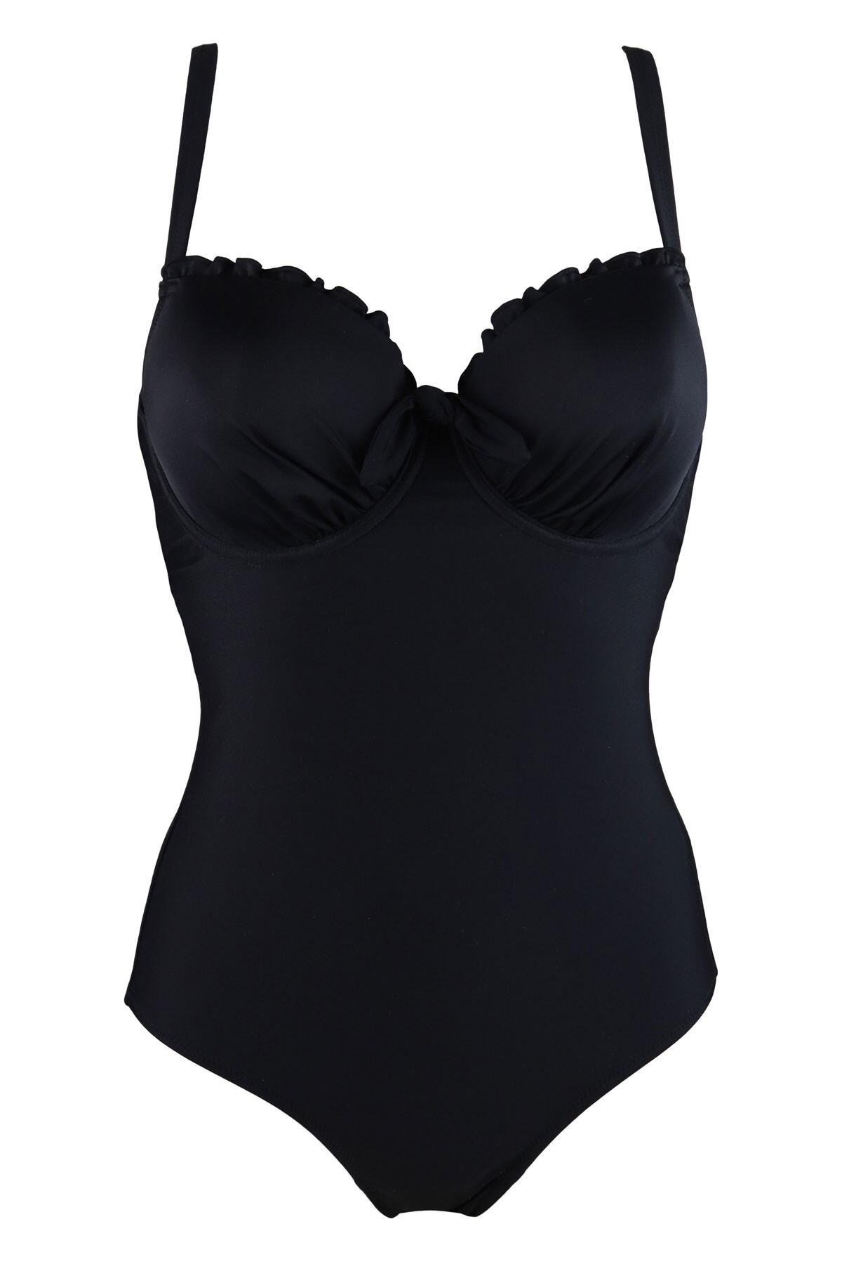 Splash Padded Underwired Control Swimsuit | Black | Pour Moi
