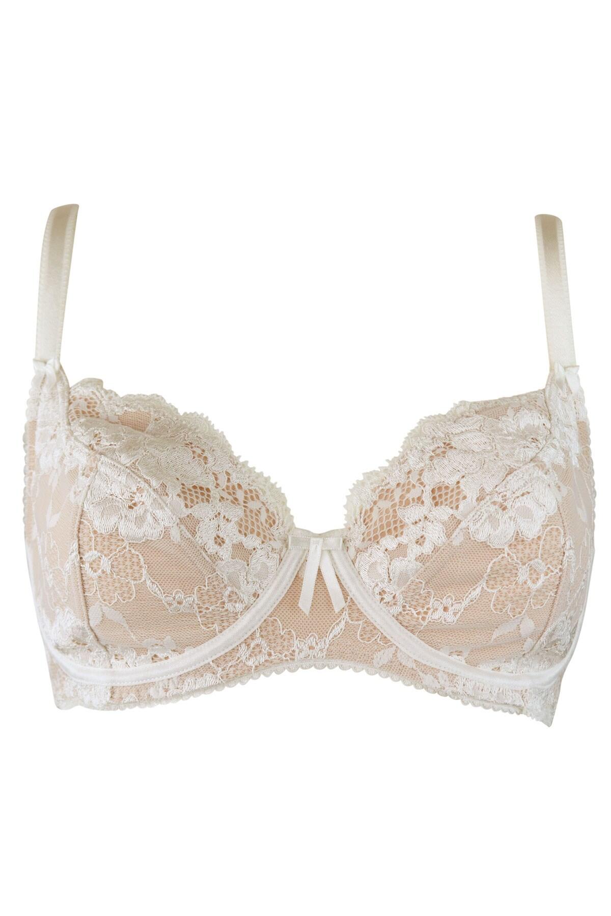 Amour Non Padded Balconette Bra D-J in Ivory/Champagne | Pour Moi