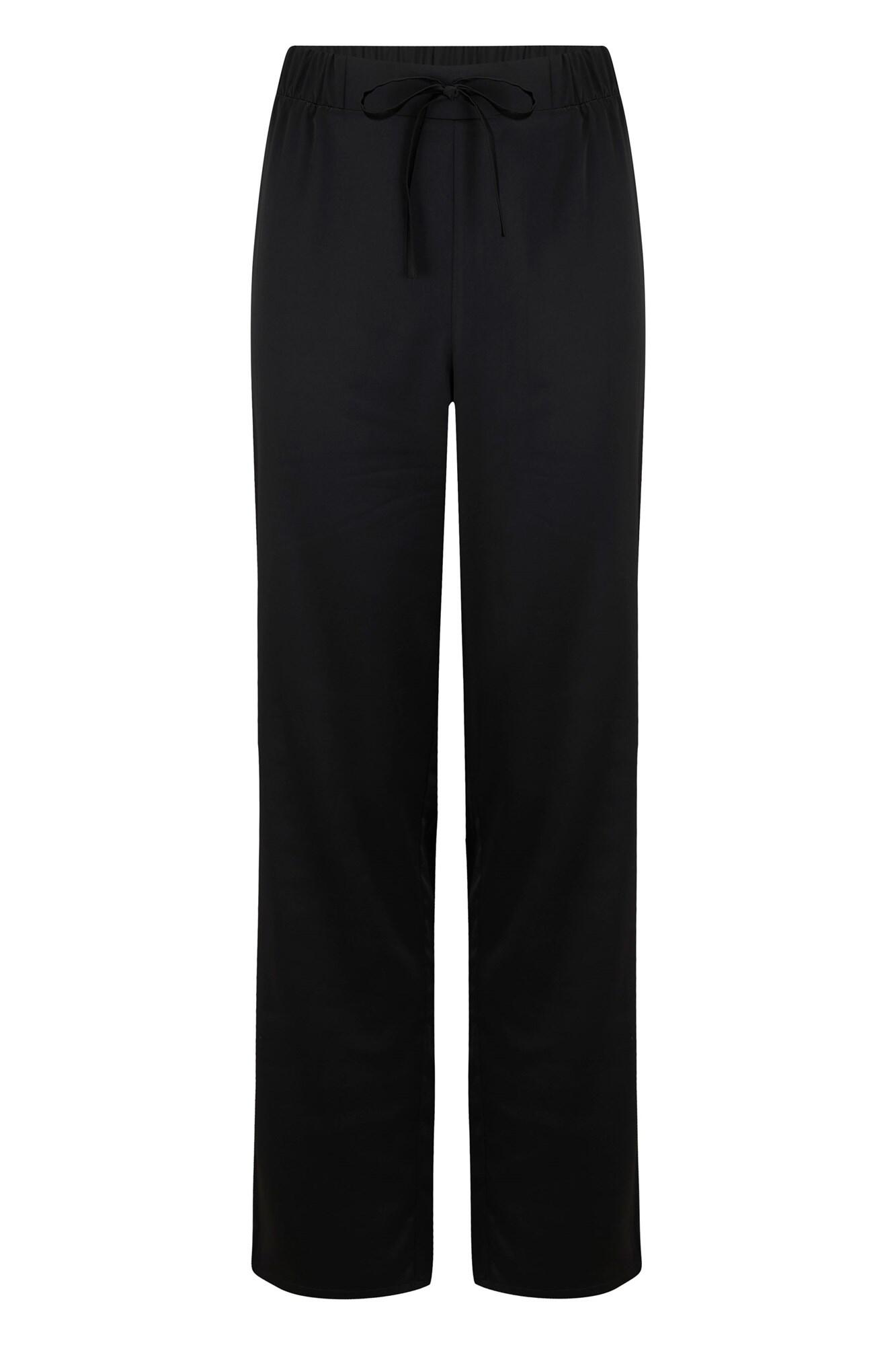 Dusk Satin Pyjama Set in Black | Pour Moi