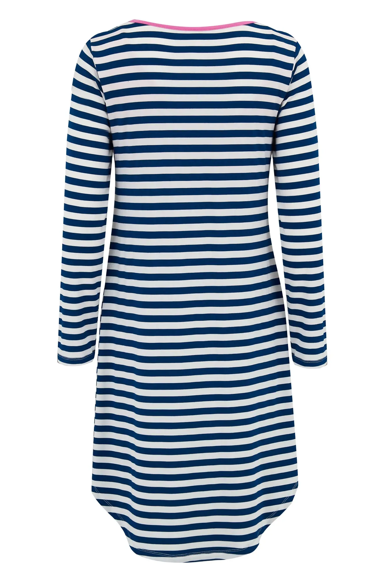 Jersey Stripe Long Sleeve Secret Support Nightdress | Navy/Pink | Pour Moi