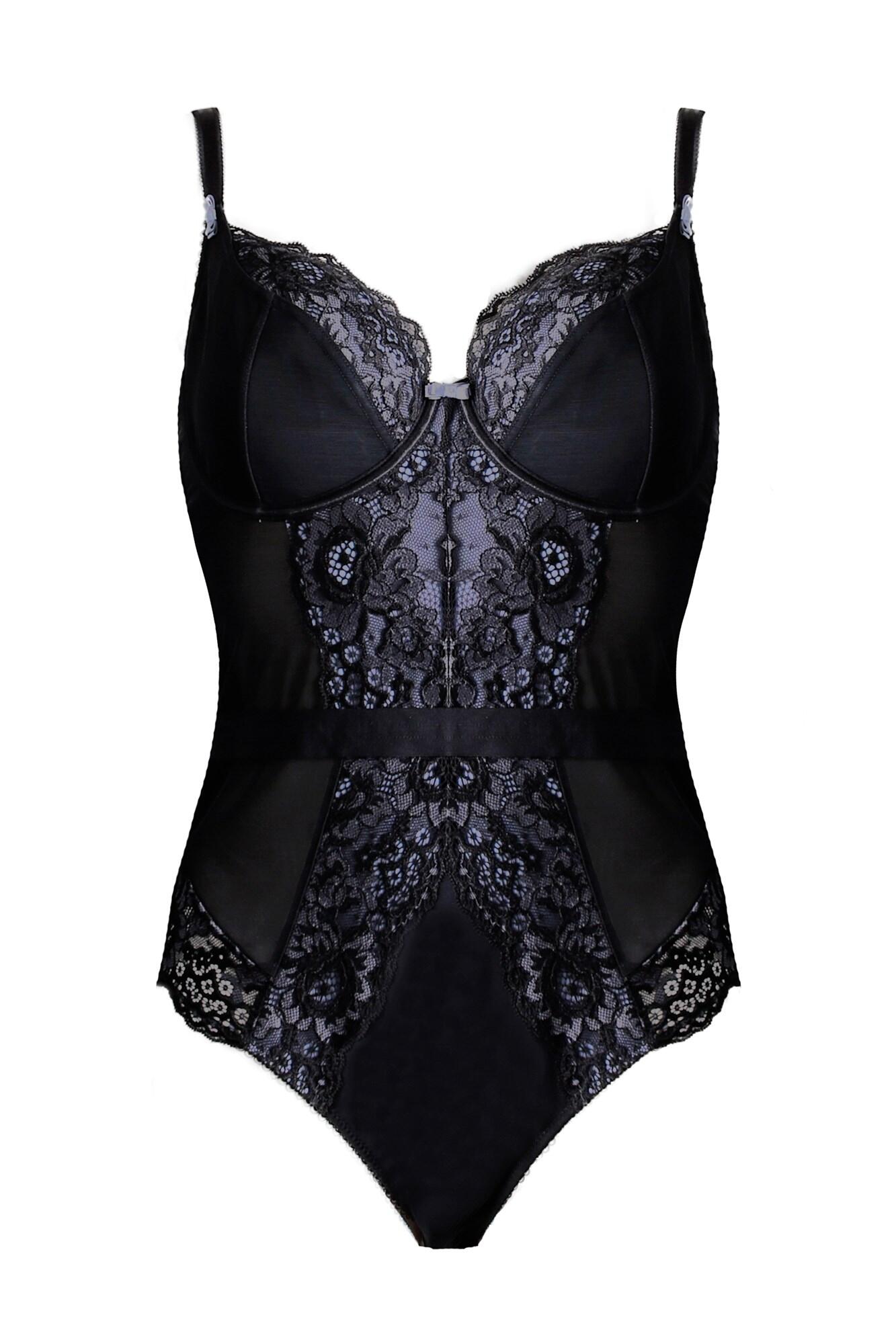 Opulence Full Cup Underwired Body in Slate/Black | Pour Moi