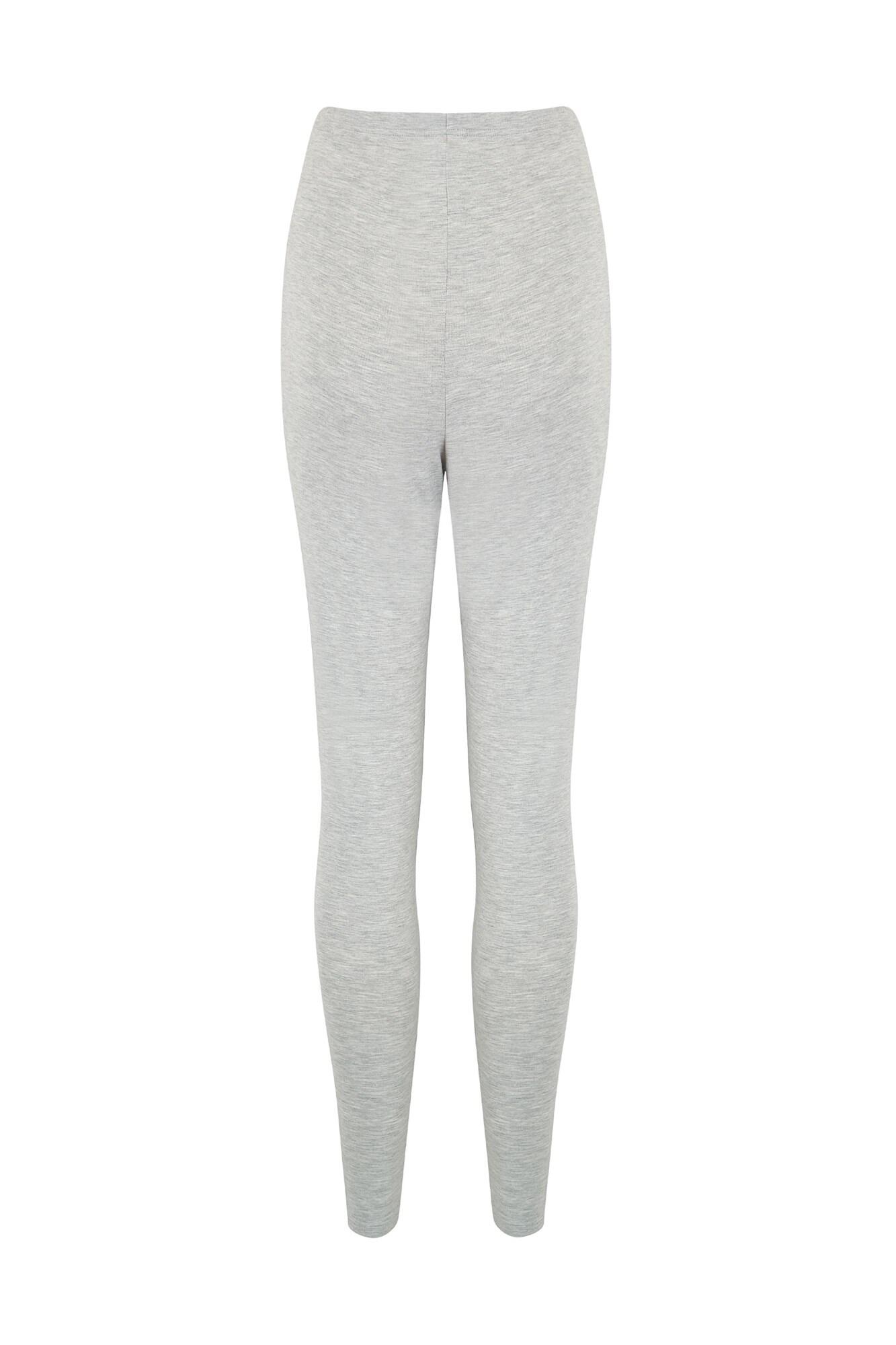 Second Skin Thermal Leggings in Grey Marl | Pour Moi