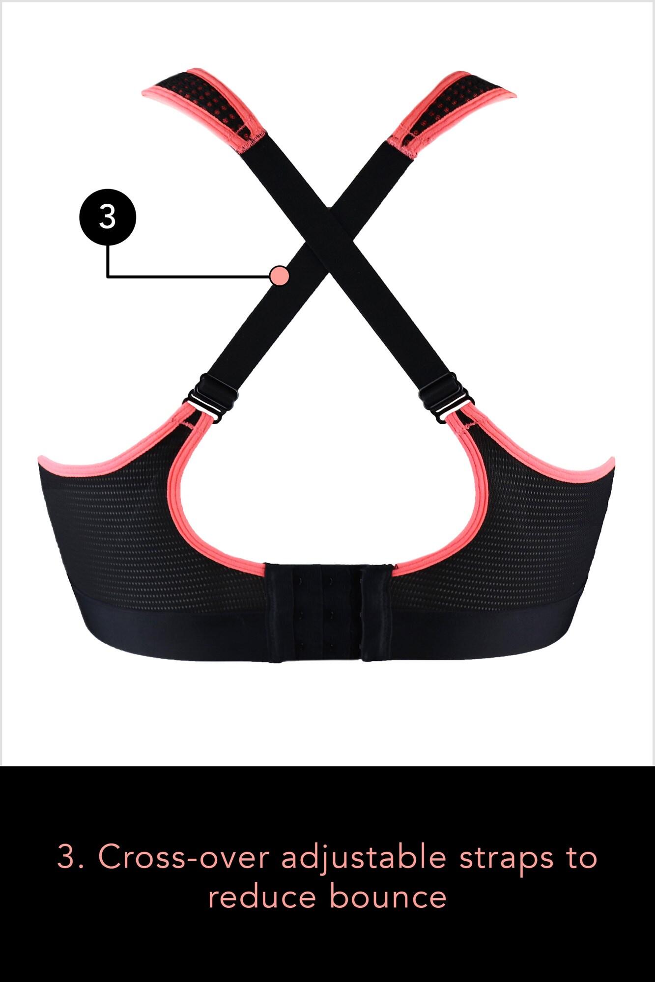 Energy Spirit Underwired Lightly Padded Cross Back Sports Bra in Black