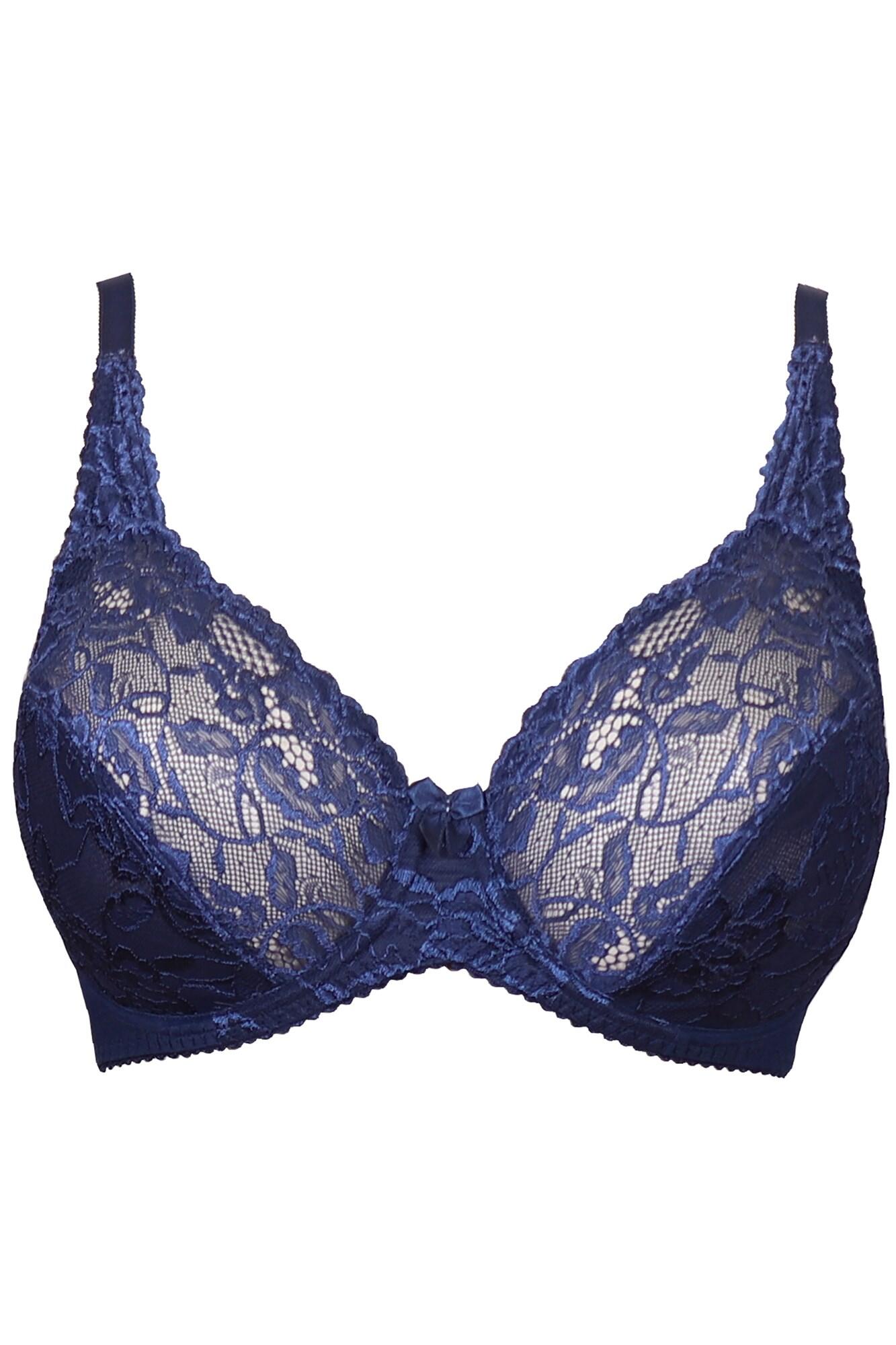 Rosalind Full Cup Underwired Bra in Navy | Pour Moi