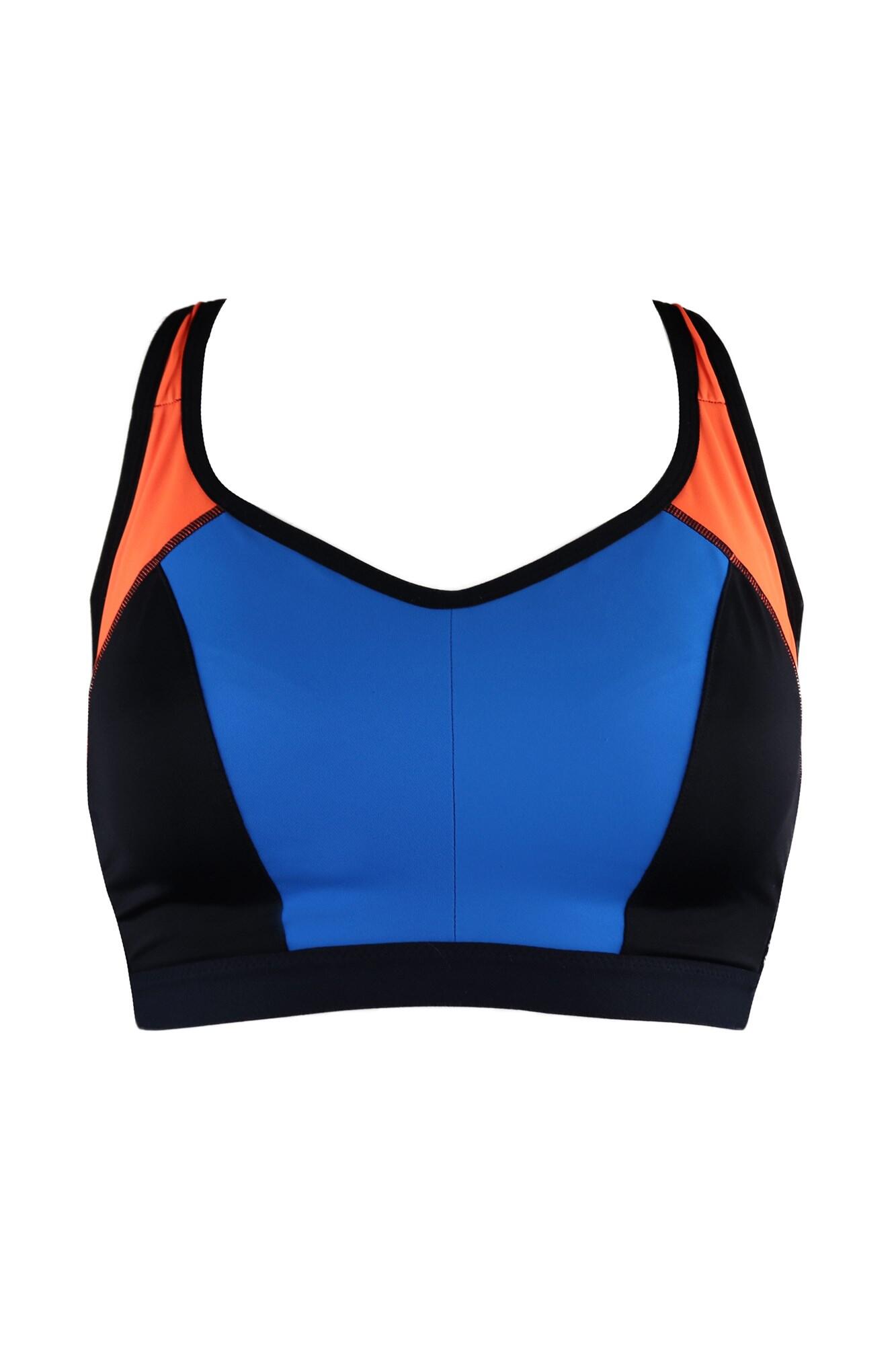 Energy Lightly Padded Underwired Sports Bra Orange/Blue Pour Moi