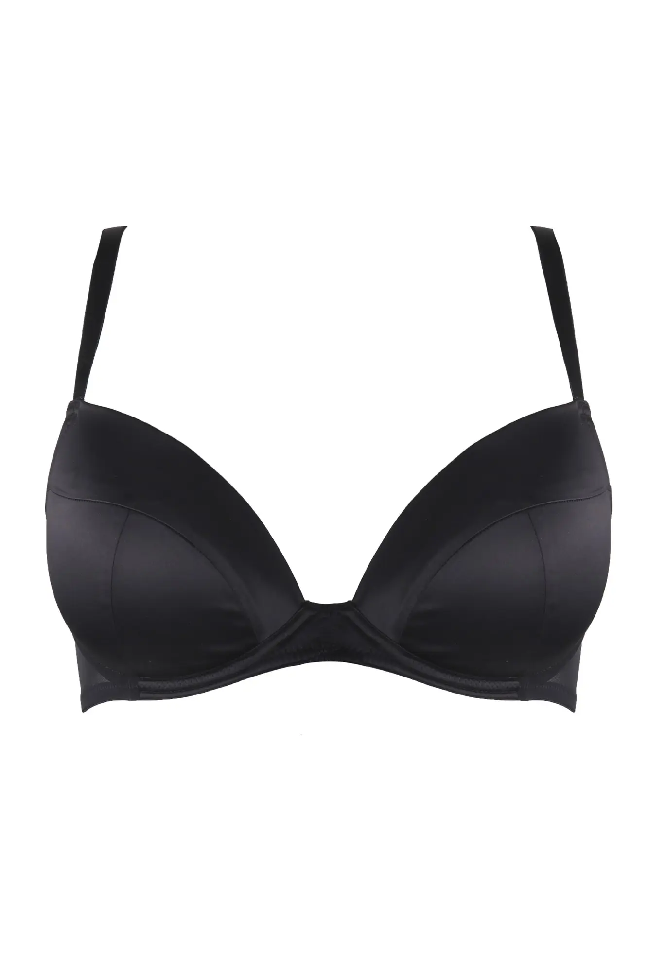 Satin Luxe Plunge Padded Bra | Pour Moi | Satin Luxe Plunge Padded Bra ...