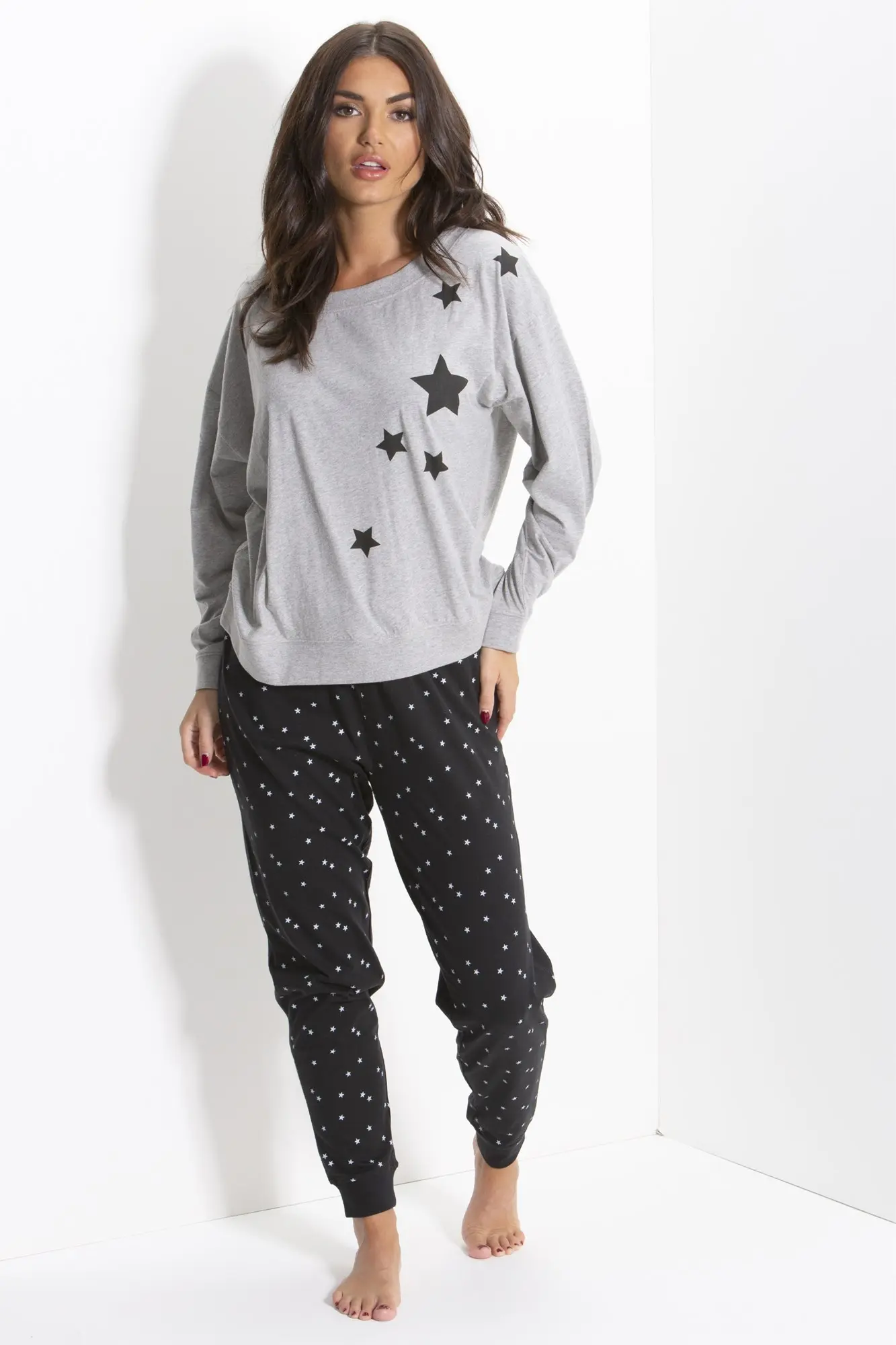 Star Print Jersey Jogger Cotton Pyjama Set | Pour Moi | Star Print ...
