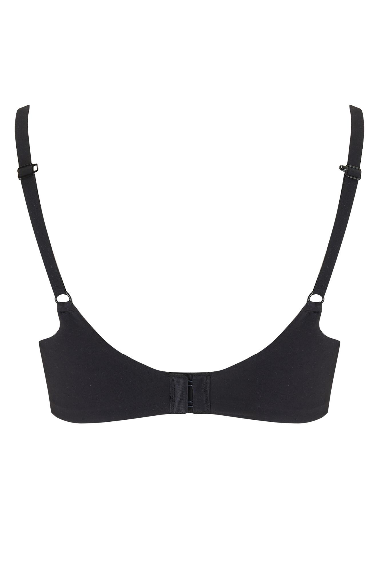 Definitions Lightly Padded Balcony T shirt Bra in Black Pour Moi