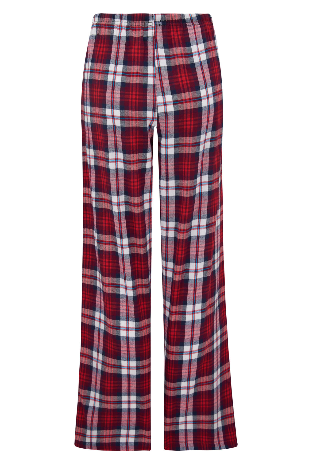 Cosy Check Trouser and Jersey T-Shirt Pyjama in Navy/Red | Pour Moi