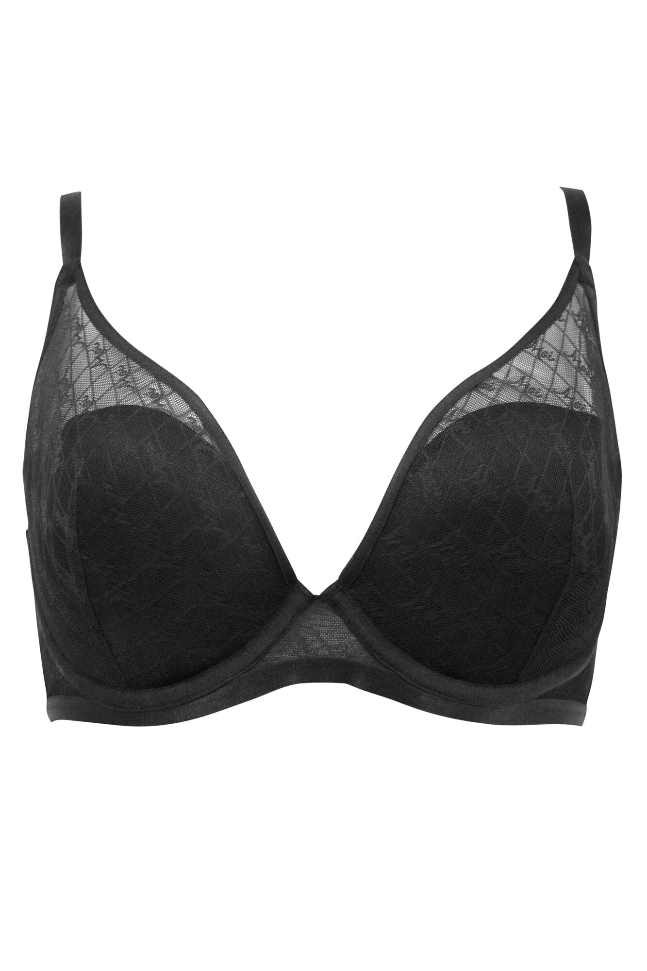 Logo Mania Contour Lightly Padded Bra in Black | Pour Moi