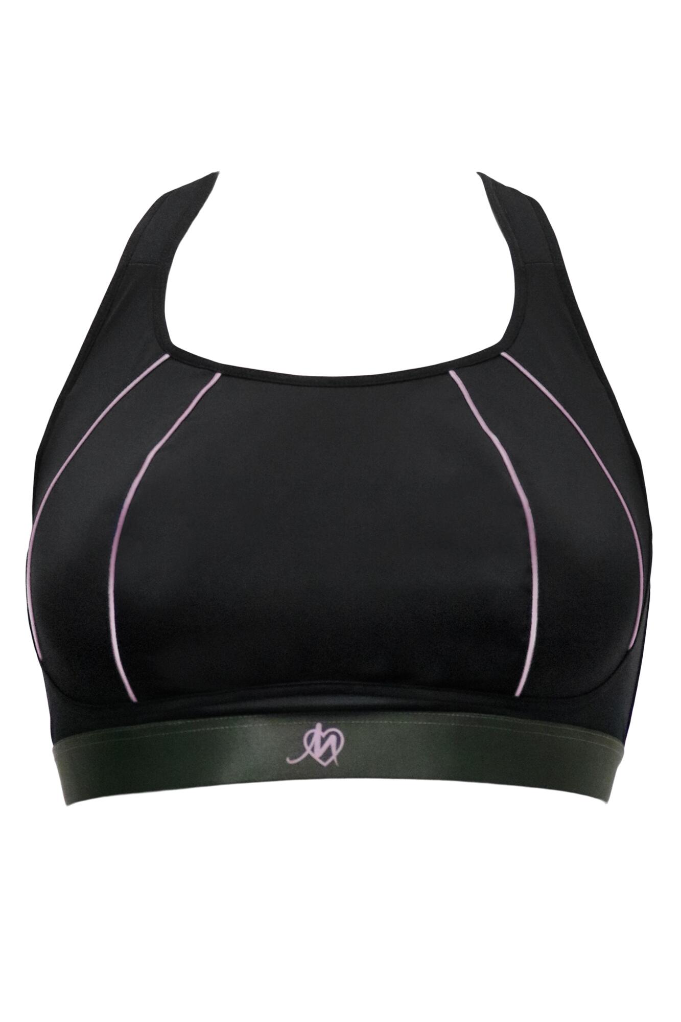 Energy Spirit Underwired Lightly Padded Cross Back Sports Bra in Black