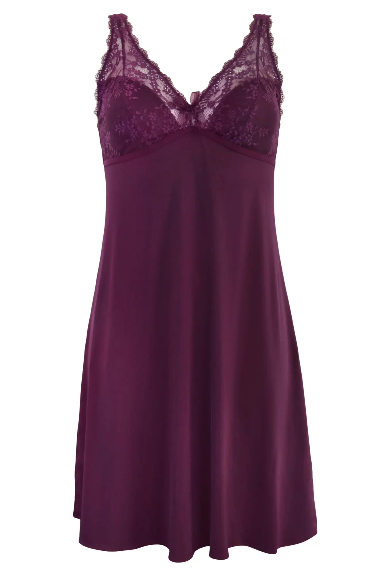 Flora Luxe Lace Chemise in Blackberry | Pour Moi