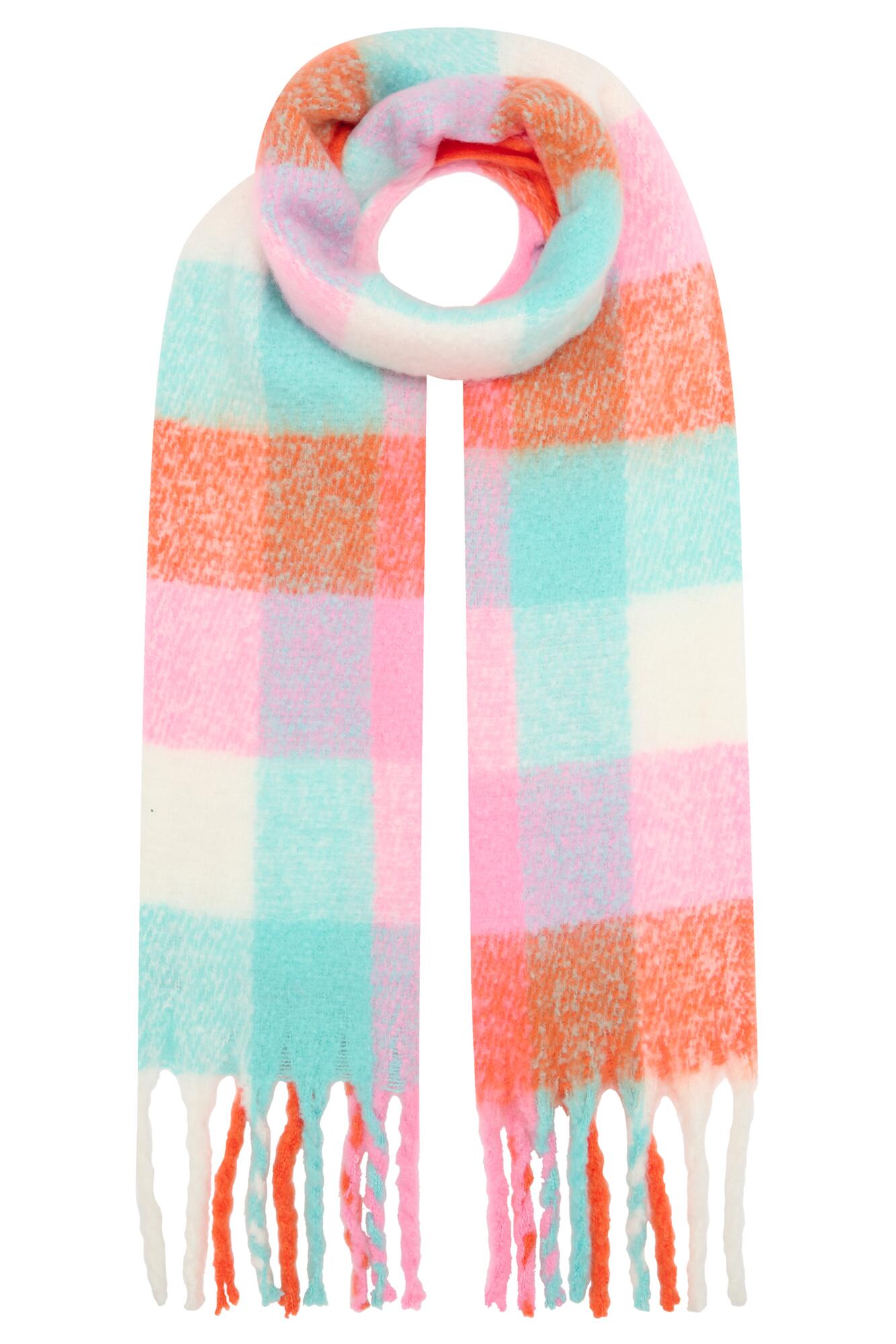 Classic Check Tassel Knit Scarf