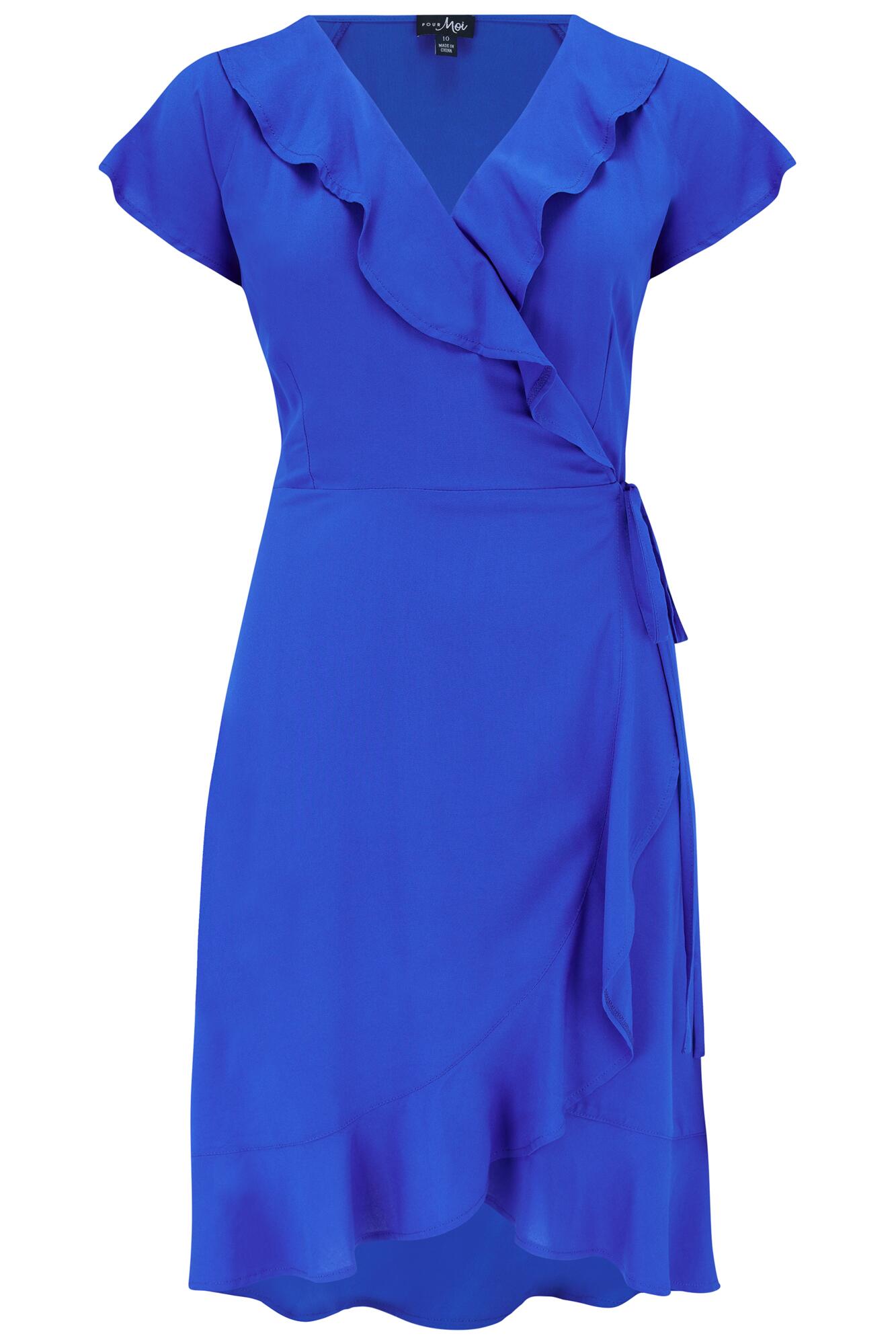 LENZING™ ECOVERO™ Viscose Frill Wrap Beach Dress | Ultramarine | Pour Moi