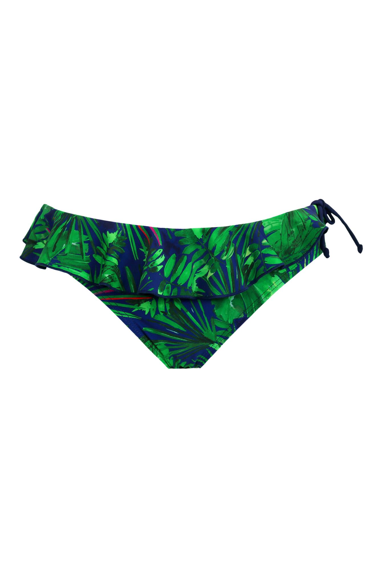 Pacific Beach Frill Bikini Brief in Navy Fern | Pour Moi