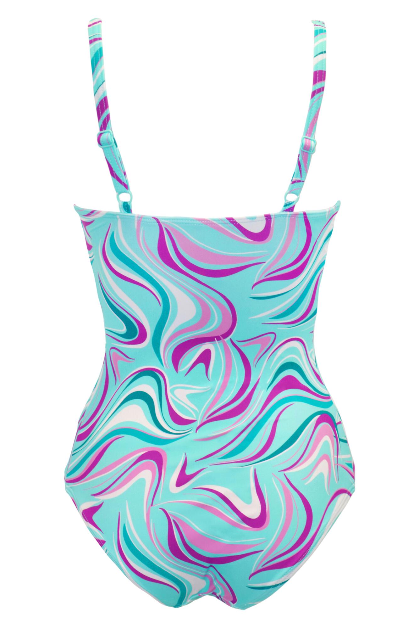 Carnival VNeck Tummy Control Swimsuit in Aquaburst Pour Moi