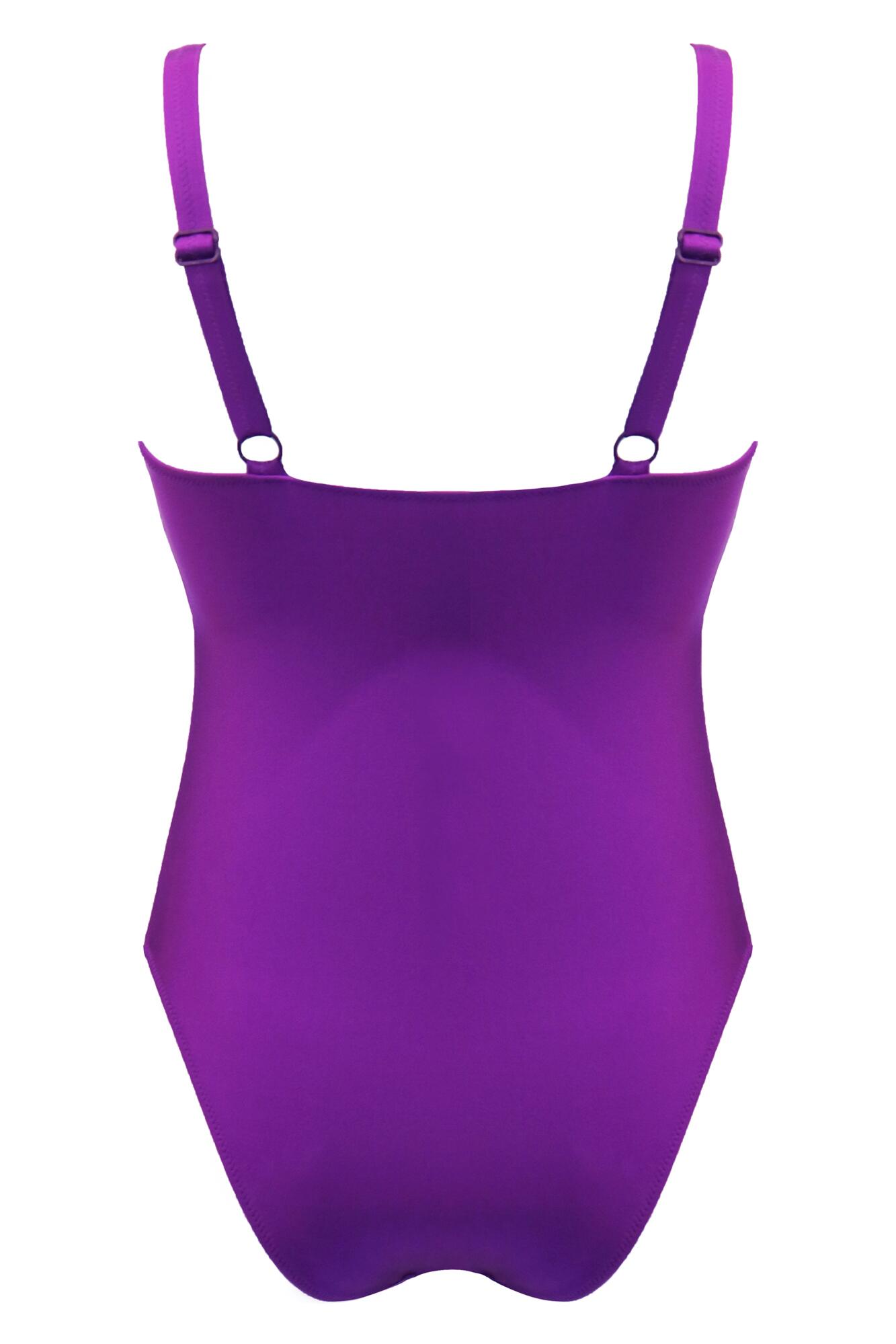 Samoa Wrap Over Tummy Control Swimsuit Purple Pour Moi