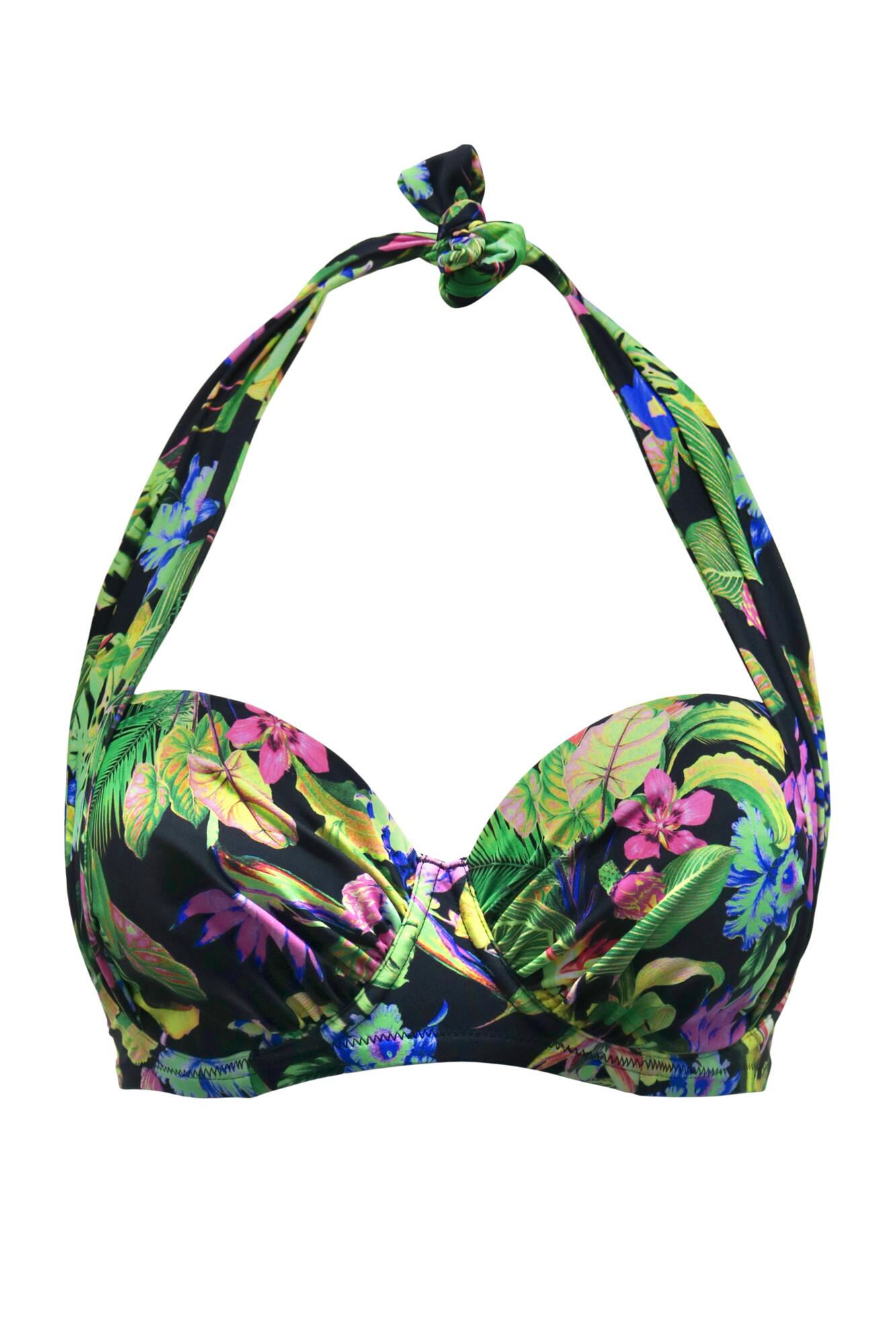 St Lucia Strapless Padded Underwired Multiway Bikini Top in Tropical ...