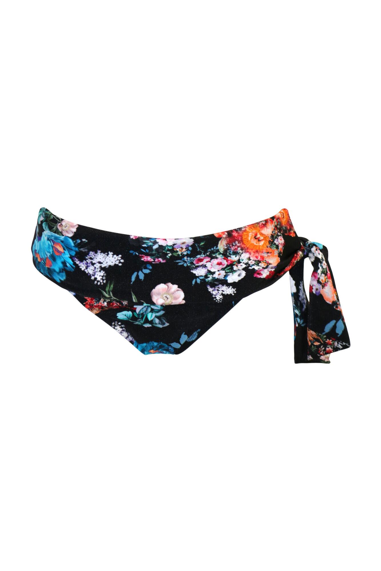 Lisbon Foldover Tie Brief in Black Floral | Pour Moi