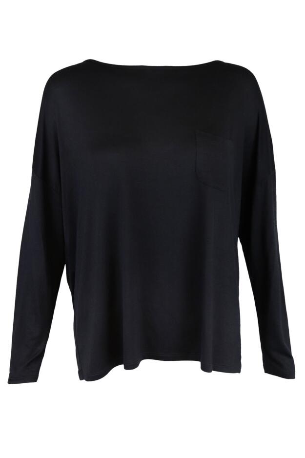 Sofa Love Cross Strapped Long Sleeve Top in Black | Pour Moi