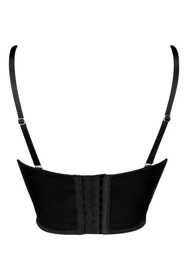 Strapped Strapless Padded Bustier, Black