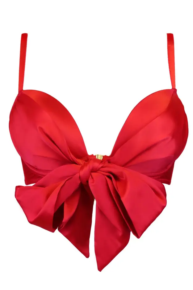 Contradiction All Wrapped Up Front Fastening Bow Padded Bra, Pour Moi, All Wrapped Up Front Fastening Bow Padded Bra, Red
