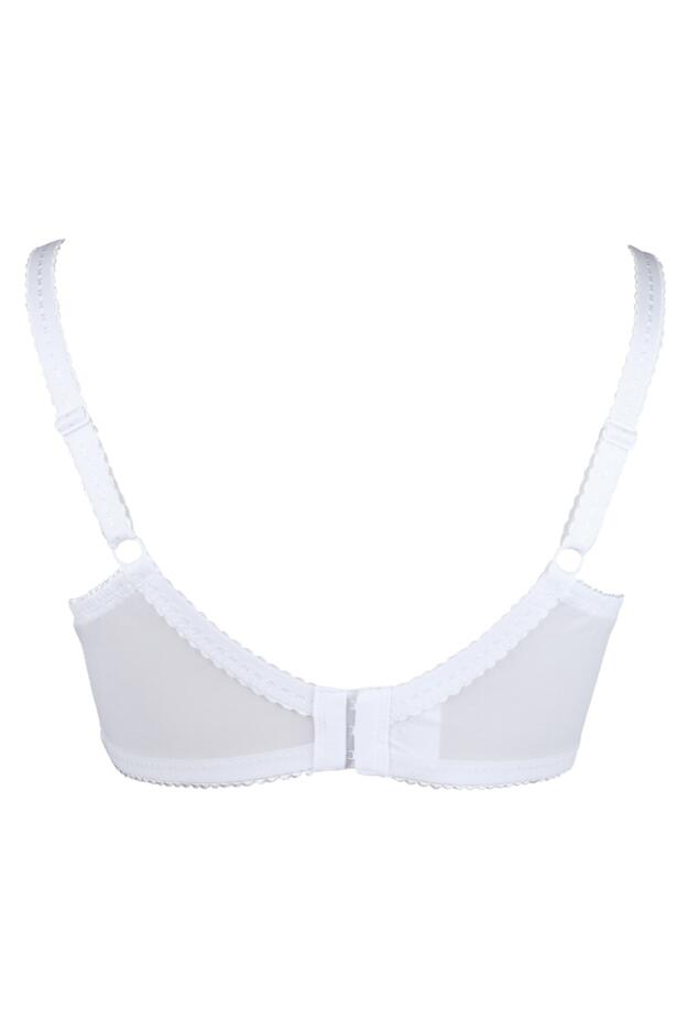Sofia Lace Embroidered Side Support Bra D-J in White | Pour Moi