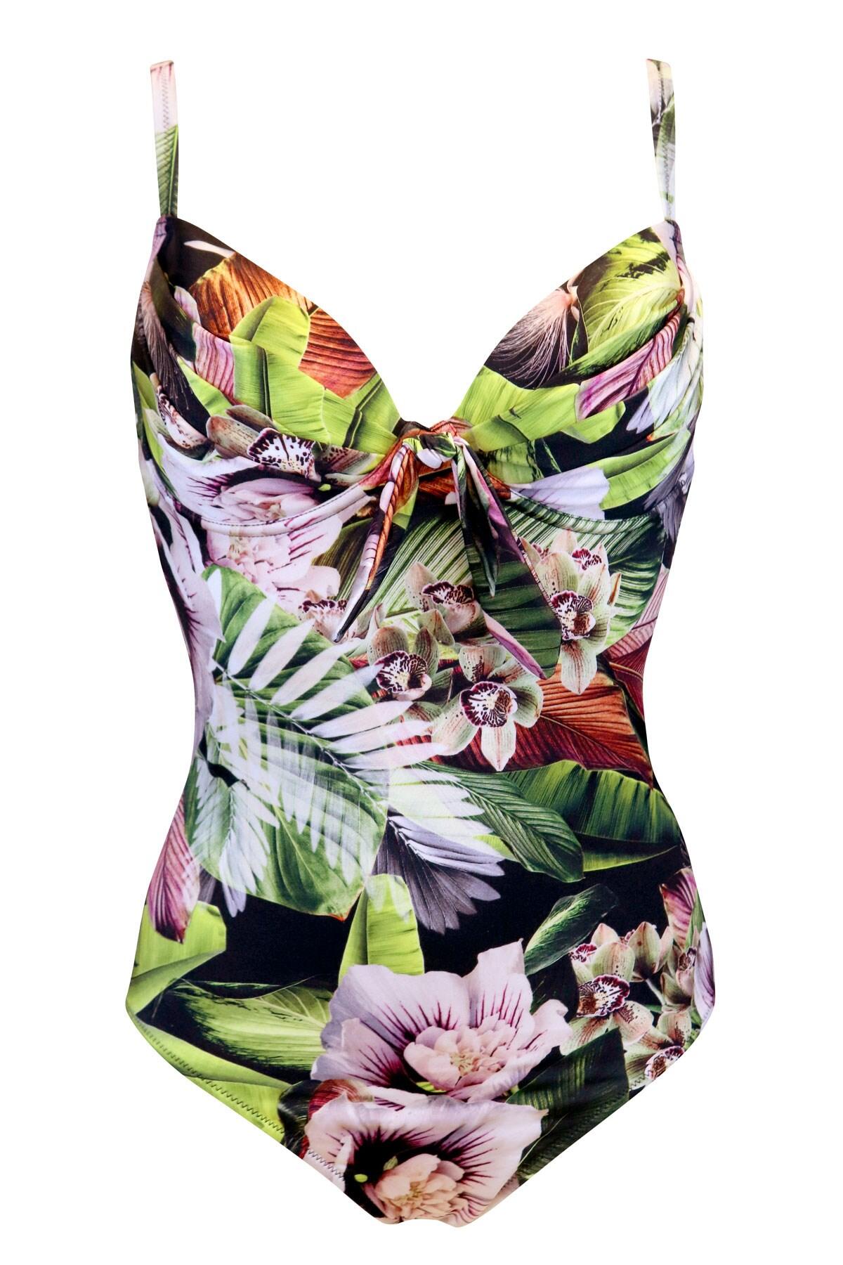 Orchid Luxe Padded Underwired Swimsuit | Multi | Pour Moi