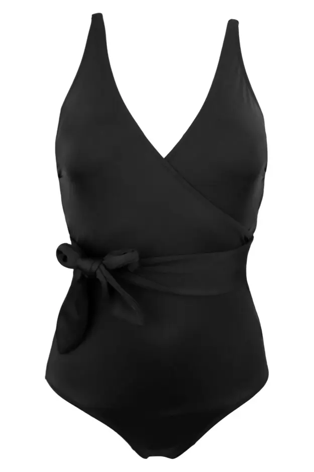 Azure Wrap Belted Control Swimsuit | Pour Moi | Azure Wrap Belted ...