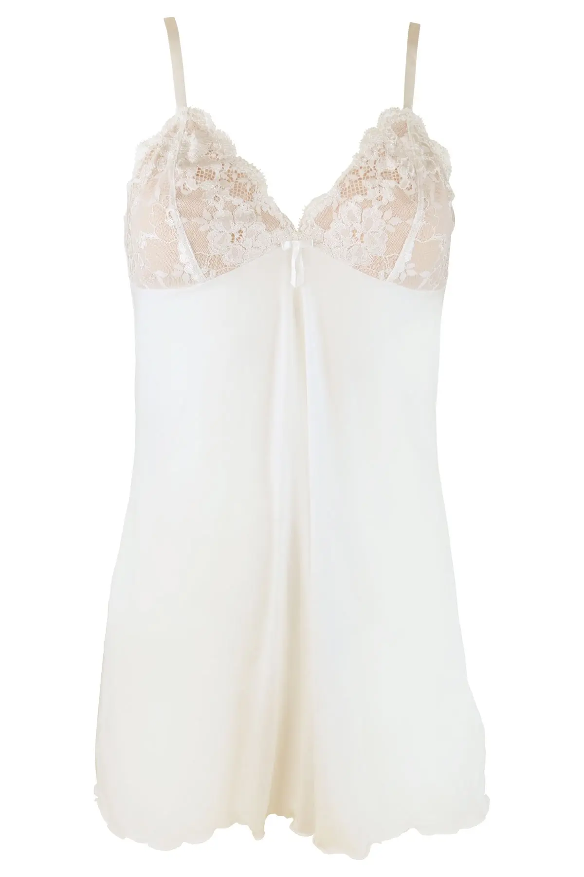 Amour Luxe Lace Chemise in Ivory/Champagne | Pour Moi