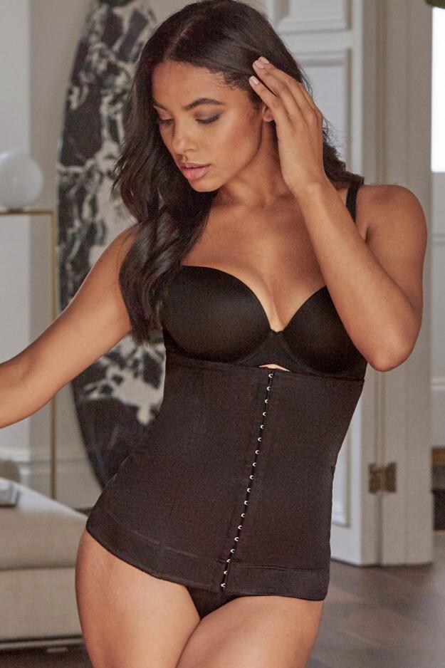 FIRSTLIKE Invisible Waist Trainer for Women,Tummy Control Waist Bandage  Wrap Slimming Body Shaper Corset Waist Trimmer Belt Black at  Women's  Clothing store