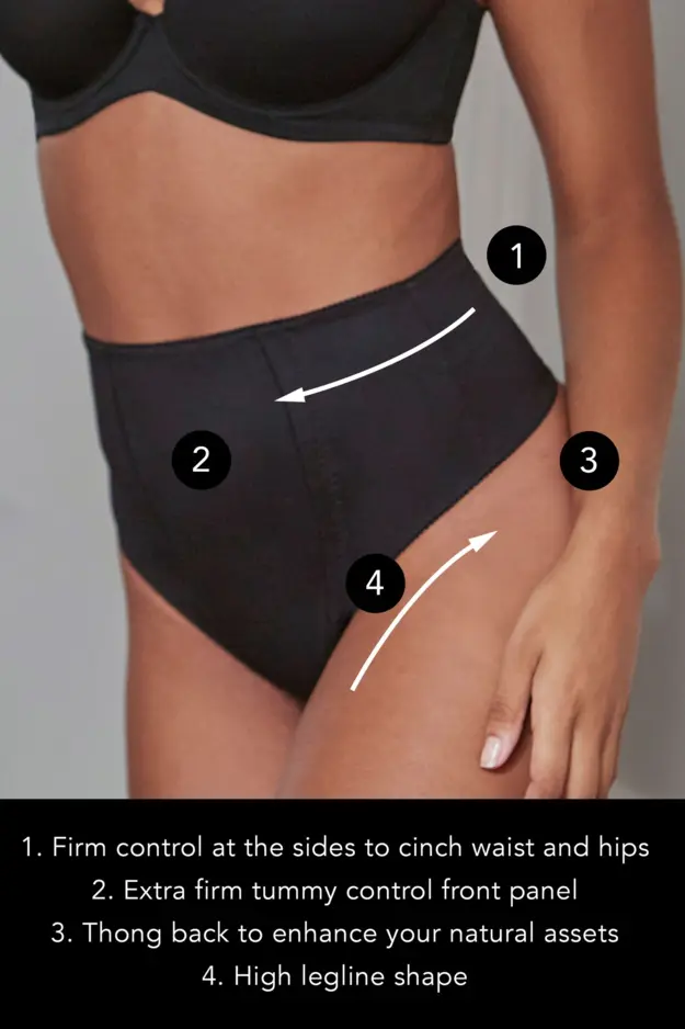 Control Padded Thong Shapewear Slimming Body Shaper Tummy Control