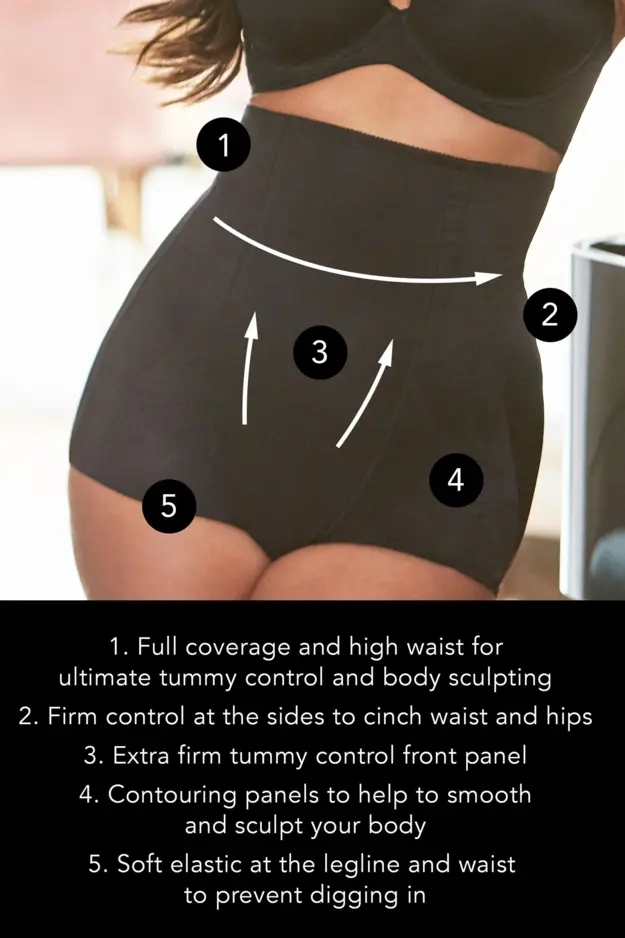 Buy Pour Moi Lingerie Black Hourglass Shapewear Firm Tummy Control High  Waist Knicker from the Next UK online shop