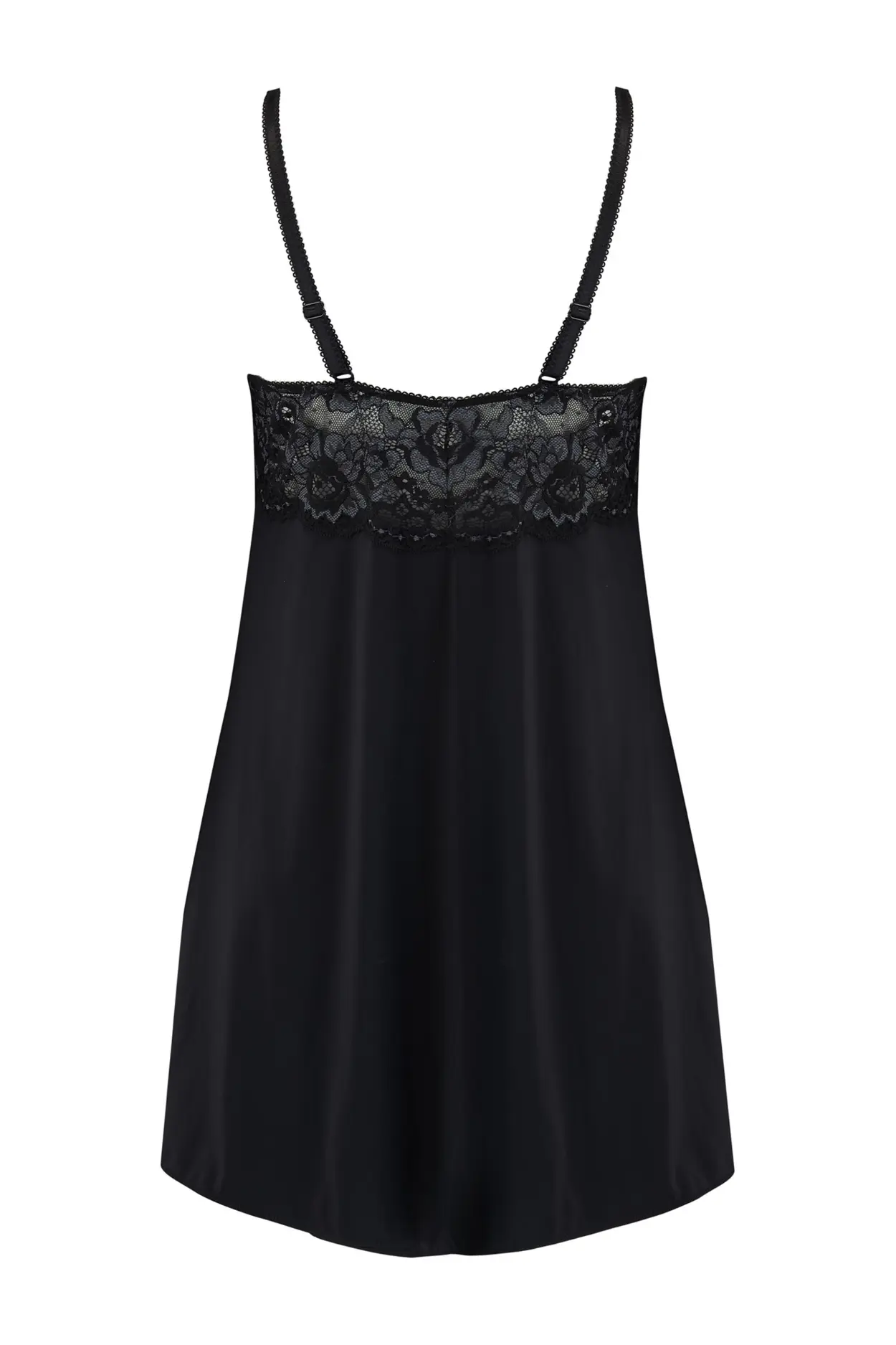 Opulence Lace Chemise in Slate/Black | Pour Moi