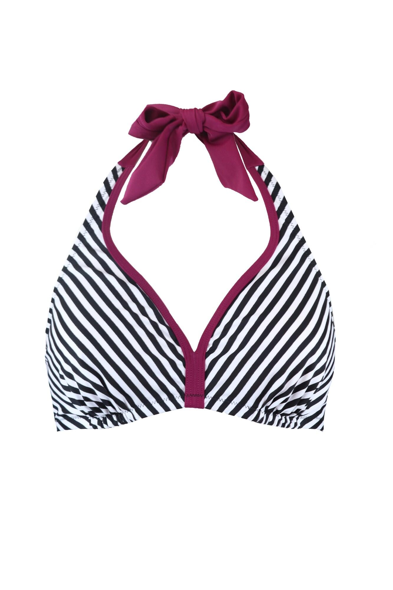 Sea Breeze Hidden Triangle Underwired Bikini Top in Black/White/Purple ...