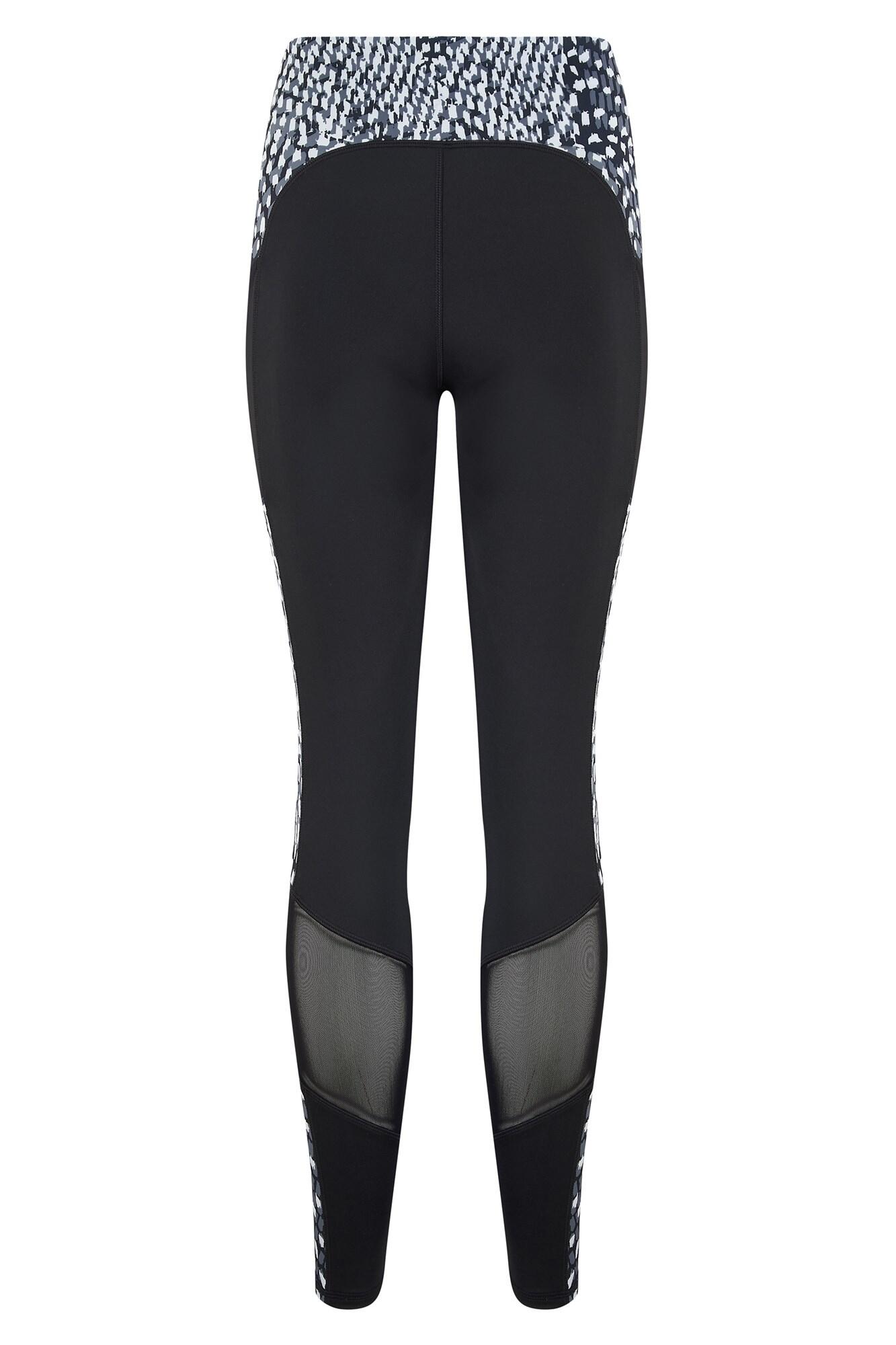 Energy Mesh Panel Sports Leggings in Black/Grey | Pour Moi