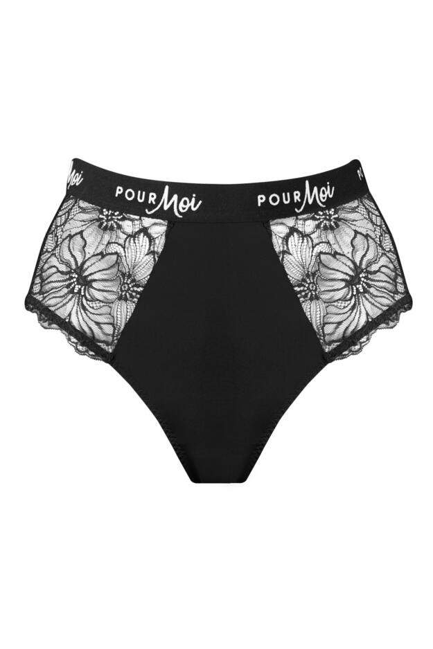 Buy Pour Moi Black Luxe Linear High Leg Knicker from Next Luxembourg