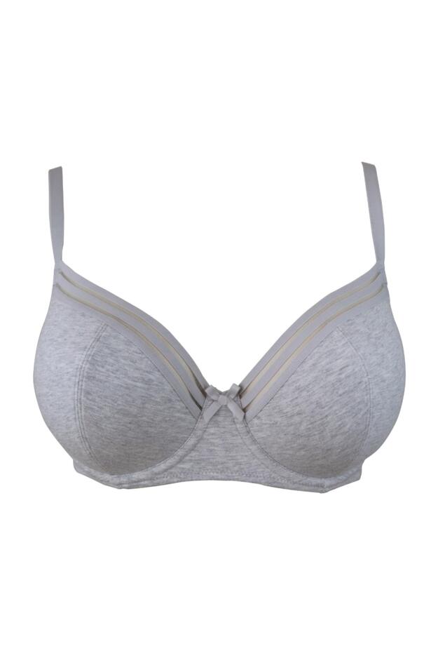 Women's Pour Moi 14600 Twist Cotton Padded T-Shirt Bra (Grey Marl 32C) 