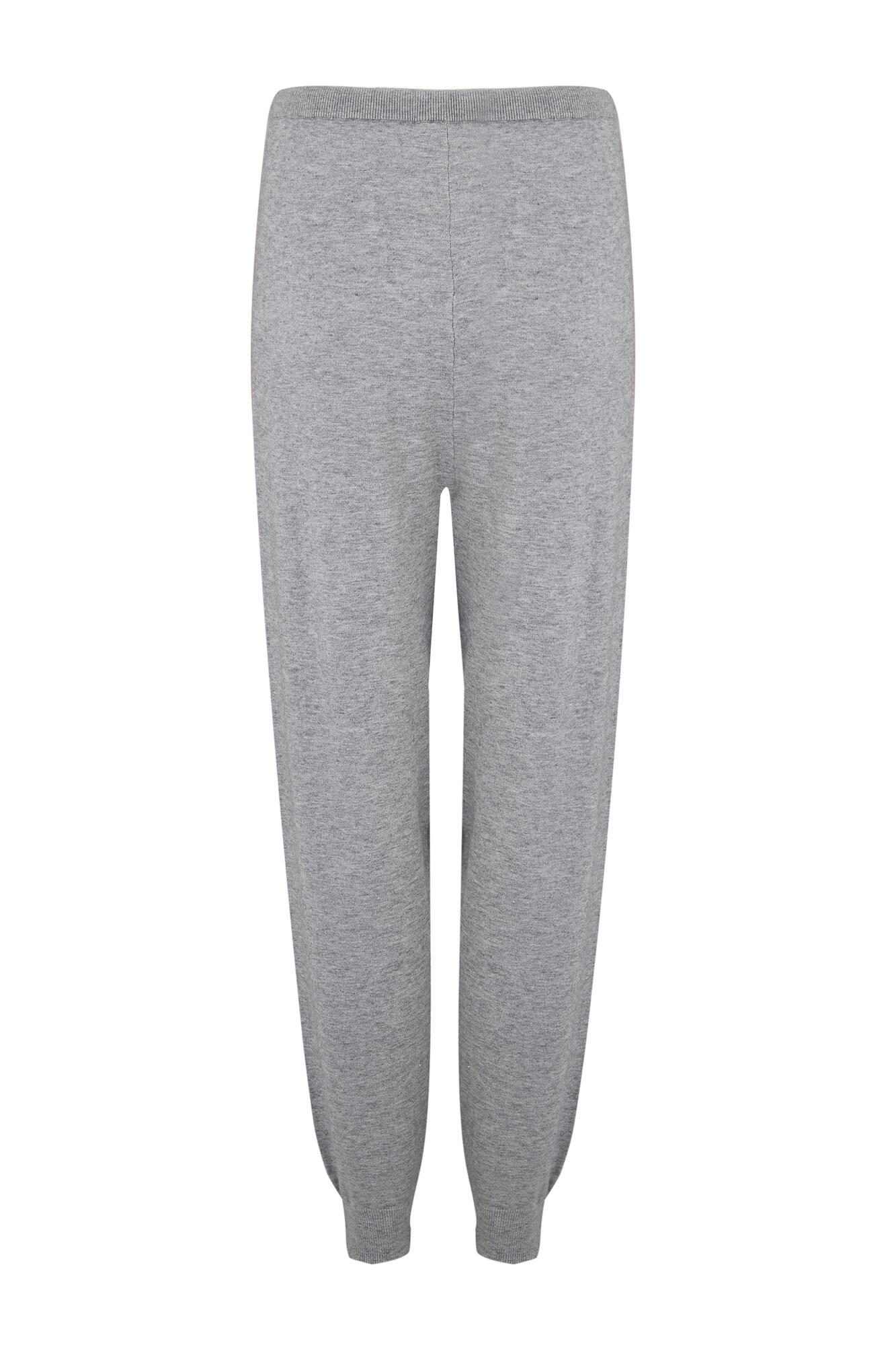 Stripe Detail Soft Knit Lounge Jogger in Grey Pour Moi