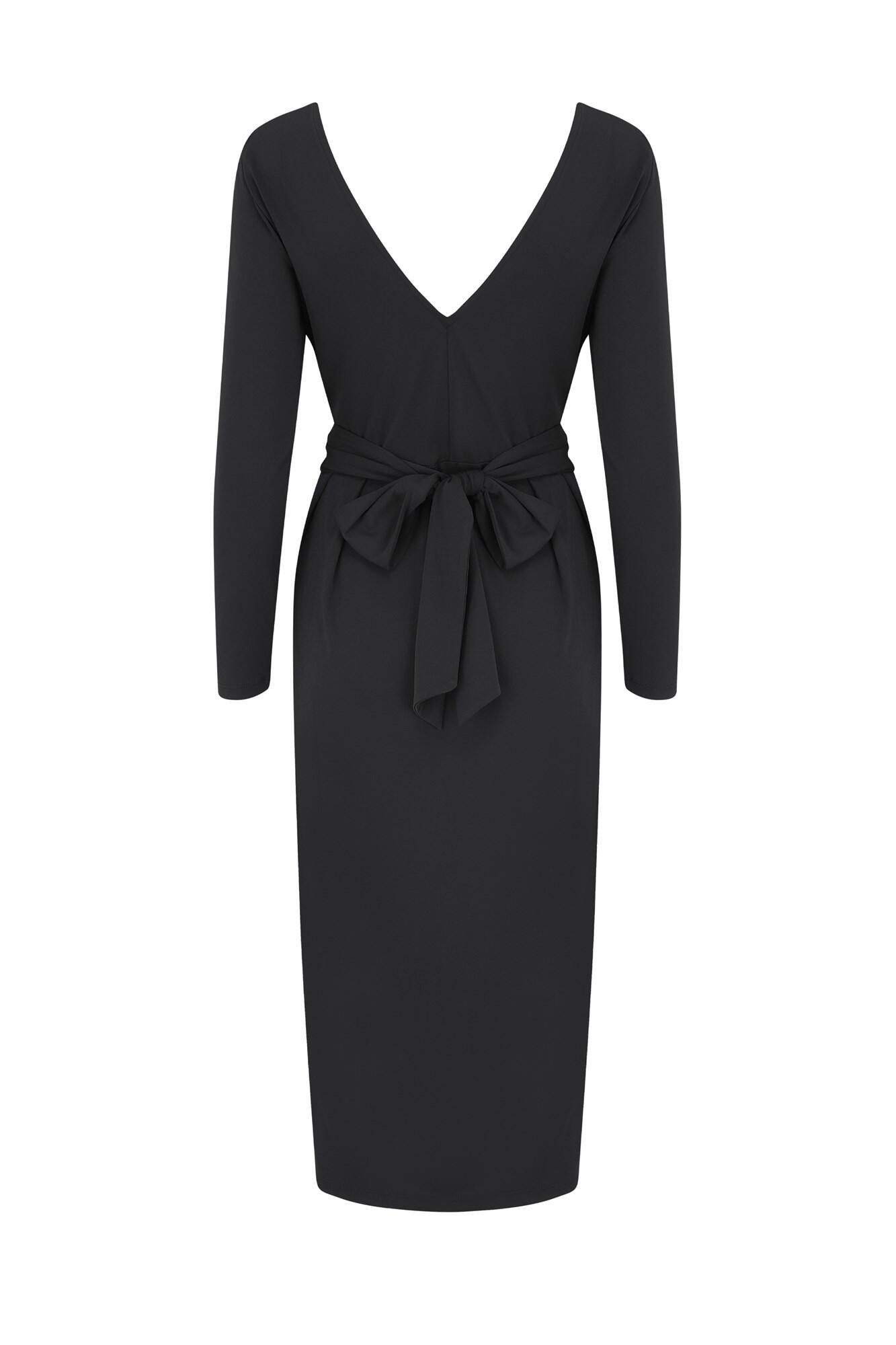 long sleeve jersey wrap dress
