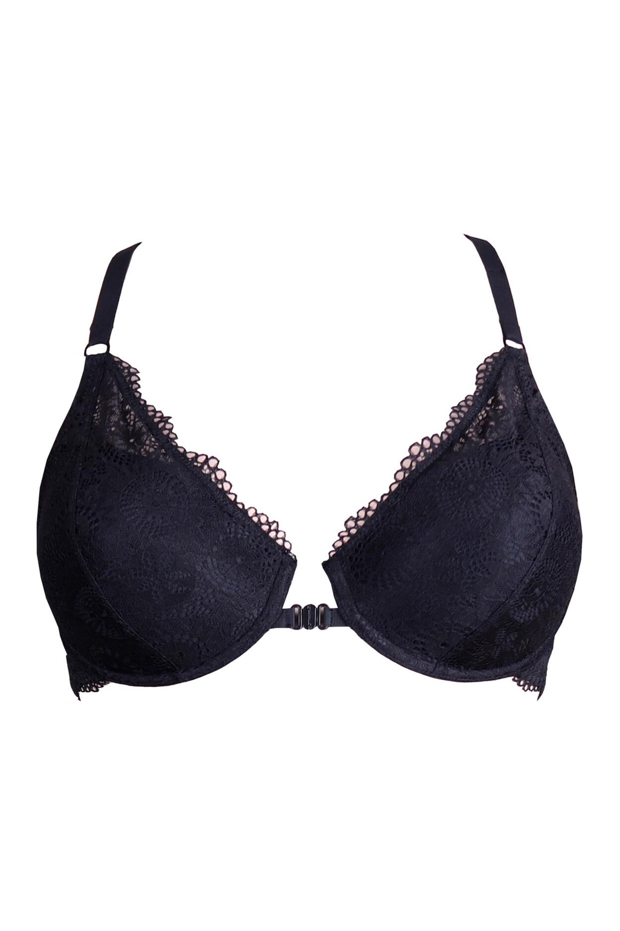 Love Front Fastening Padded Bra In Black Pour Moi