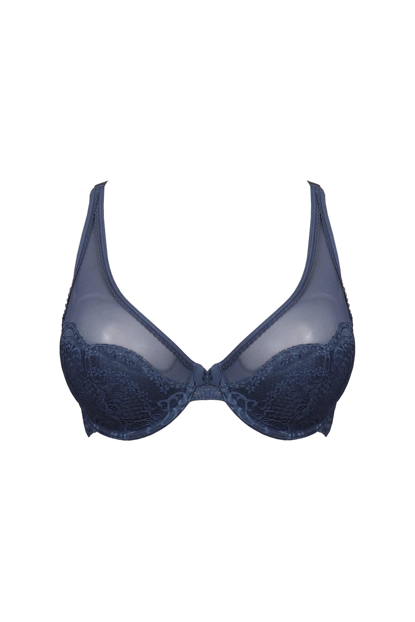 Delice Lined High Apex Plunge UW Bra, Pour Moi, Delice Lined High Apex  Plunge UW Bra, Ink