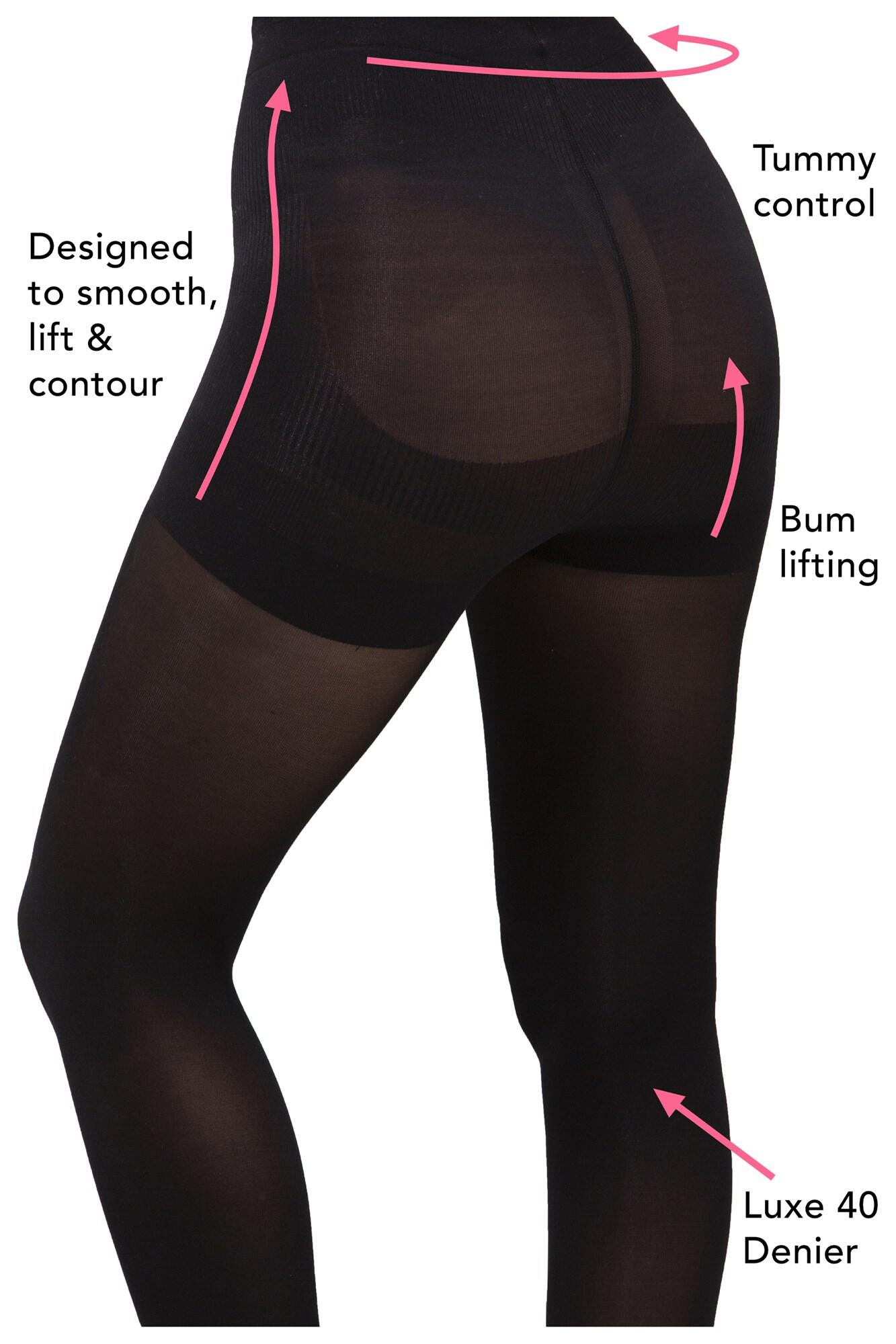 Definitions 40 Denier Shaping Control Tights in Black Pour Moi