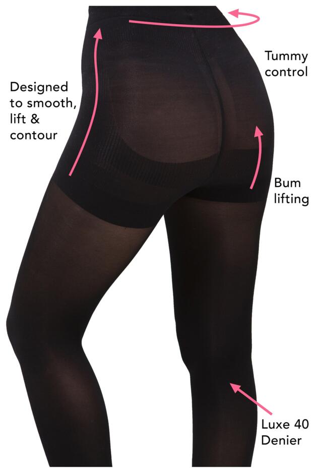 Definitions 40 Denier Shaping Control Tights, Pour Moi, Definitions 40  Denier Shaping Control Tights, Black