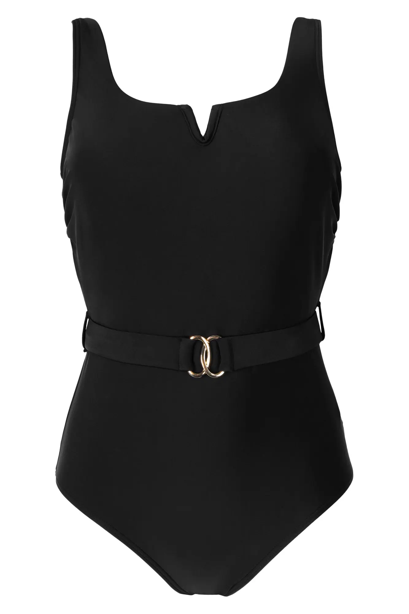 Space Notch Neck Belted Control Swimsuit | Pour Moi | Space Notch Neck ...