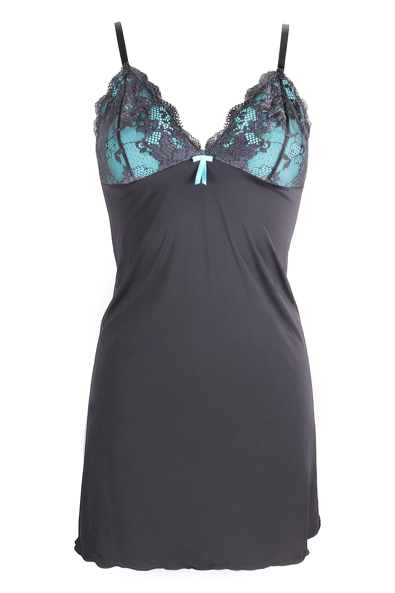 Amour Luxe Chemise | Pour Moi | Amour Luxe Chemise | Slate/Aqua | Lace ...
