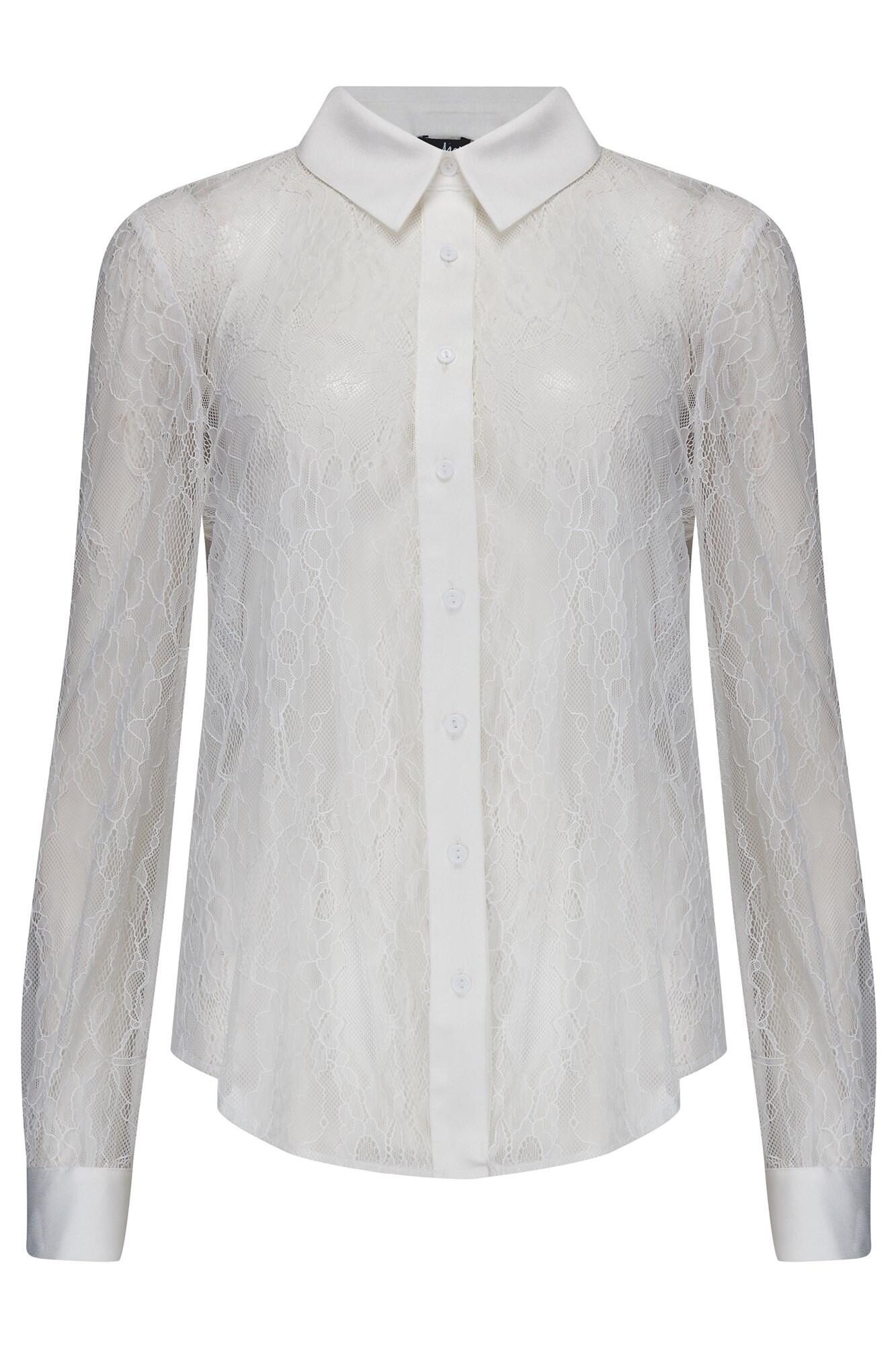 Clara Lace Button Front Long Sleeve Shirt | Pour Moi | Clara Lace ...
